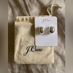 J.Crew Polished Silver Bubble Oval Post Earrings